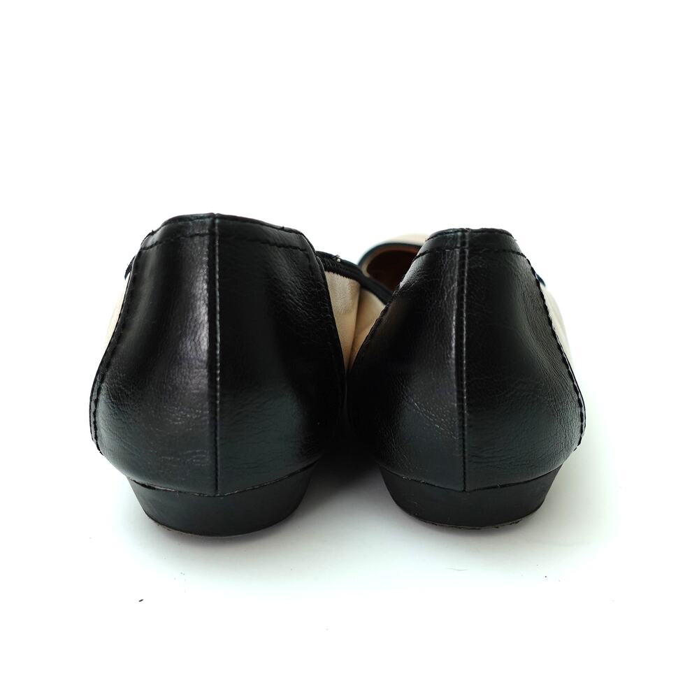 Abella Comfort Nude Black Tan Leather Classic Round Toe Ballet Flats Size 10 - Picture 5 of 7